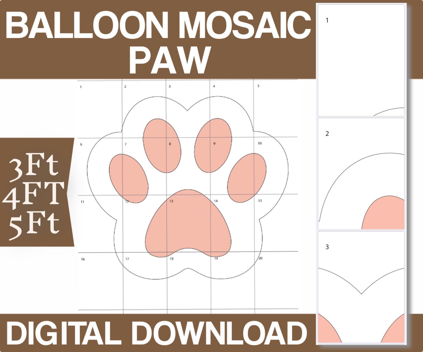 Paws Build 3ft, 4ft, 5ft - Mosaic Doggy PAW - Two Different Styles - Fill With ...
