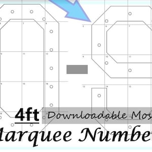 4Ft 0-9 Mosaikdateien - Drei Stärken - Ausdrucken, Schneiden und Aufzeichnen auf Baumaterial