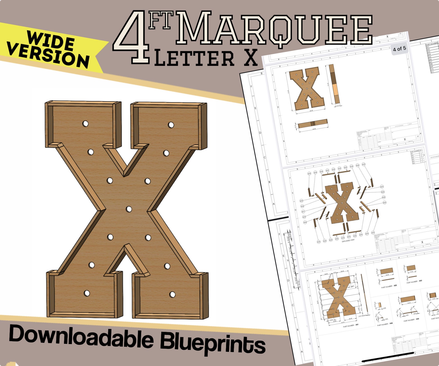 Juvale 54-Piece 3D Wood Letter Alphabet for Table Top, White Block Letters  for Decor Standing, Party Decor, A-Z Marquee Letters, 3D Dec