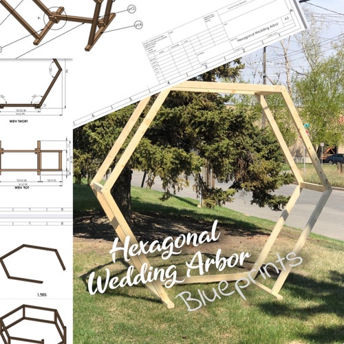 Heptagon Wedding Arbor DIY Plans PDF Geometric Arch Build Etsy