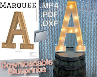 3ft - Letter A - Marquee Build Plans - Digital Template for Wood/Plastic/MDF Marquee Letter - Mosaic Files Included - SVG Files and More