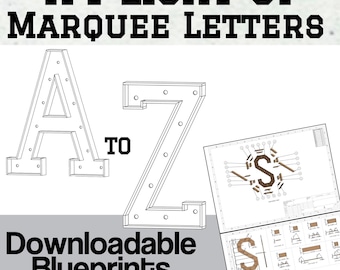 4ft Build Marquee Letters (A-Z) DIY Wood Working Plans Digital Download - Digital Template for Wood/Plastic/MDF/Svg - Mosaic Files Includes