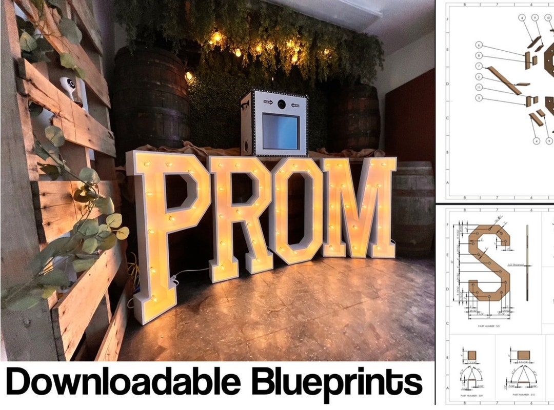 Blue Prom Lettering 3ft - DIY