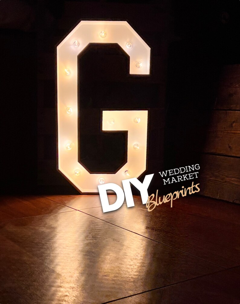 3ft Letter G Marquee Build Plans Digital Template For Etsy