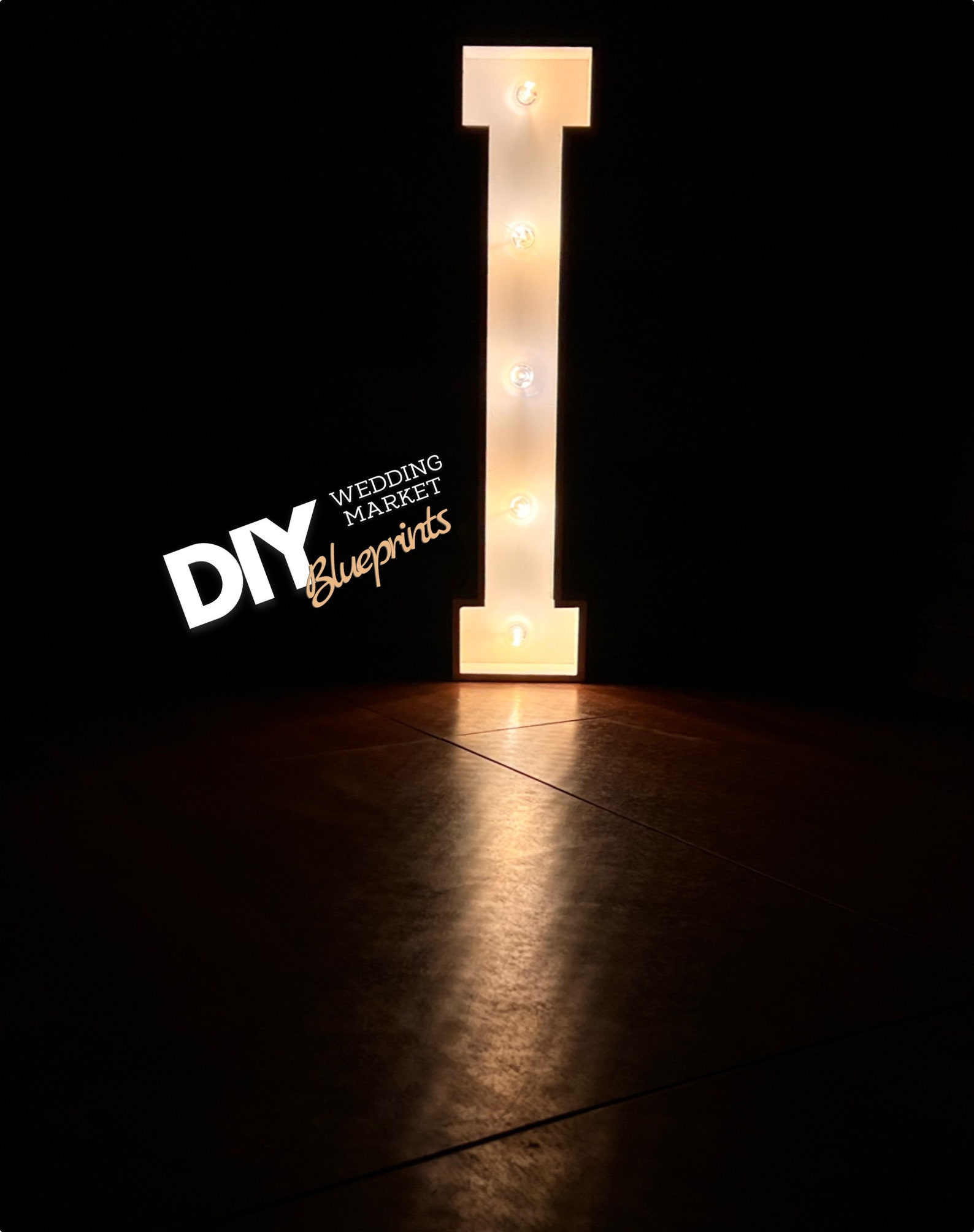 3ft Letter I Marquee Build Plans Blueprints Digital Etsy