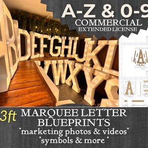 3FT Marquee Letter/Number - COMPLETE COMMERCIAL PACKAGE | A-Z, 0-9, & Symbol | Ext License | Marketing Package | Machining Files | Mosaics