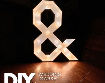 3ft - & Symbol - Ampersand - Marquee Letter Blueprints + Build Plans - Giant Letter Blueprints - PDF/SVG/AI/Dxf - Mosaic Files Included