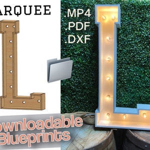 3ft - Buchstabe L Marquee Baupläne & Blaupausen - Digitale Vorlage für Holz/Plastik/MDF Marquee Buchstabe - Mosaik- und SVG-Dateien