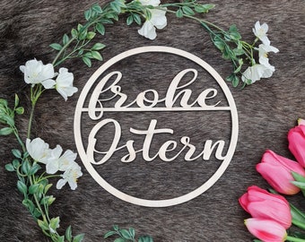 Frohe Ostern Hoop Holzring Ring
