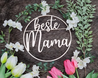 Beste Mama Holzring Hoop Muttertag Loop