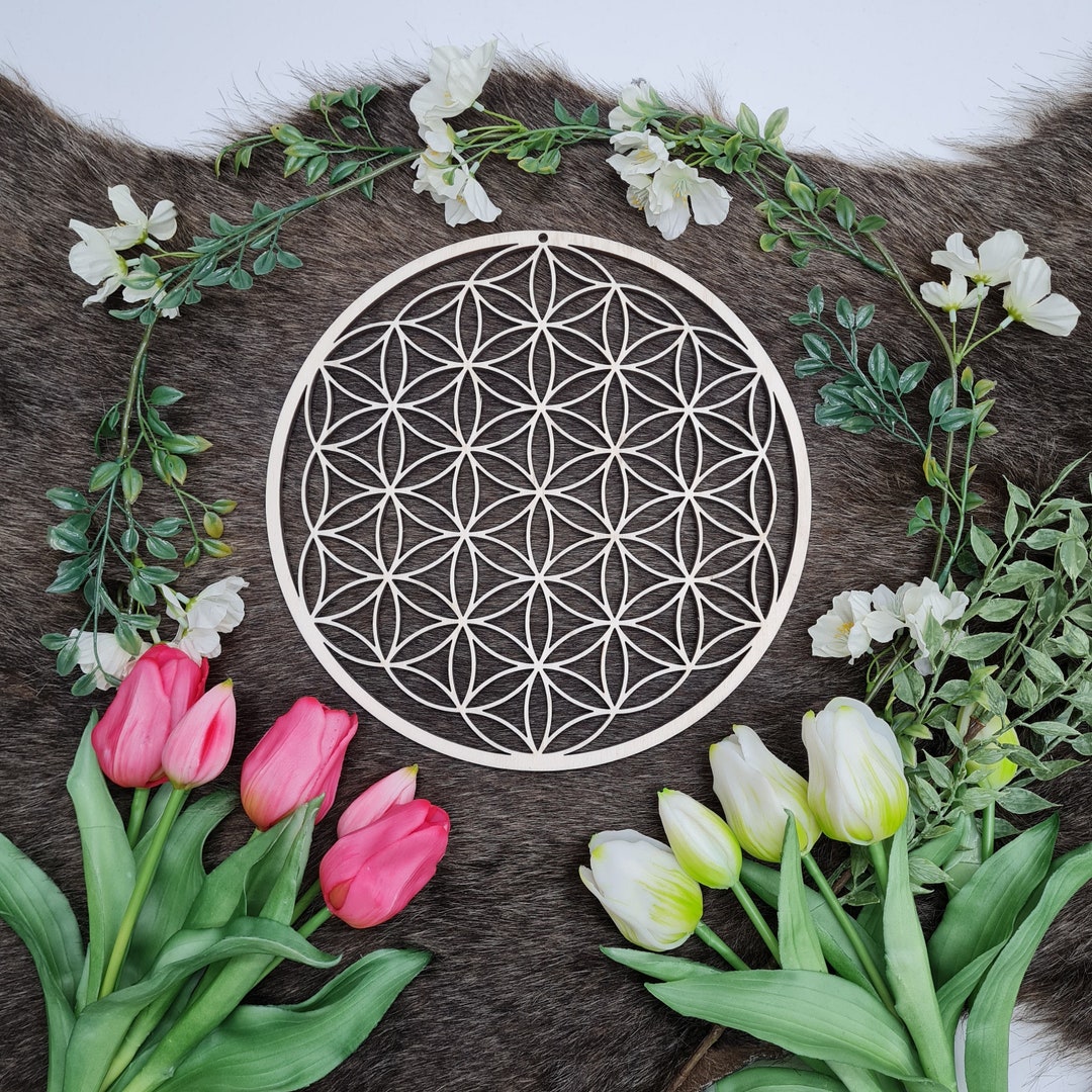 Blume des Lebens aus Holz gefertigt/Lebensblume/Holzdeko/Wanddeko/Bild