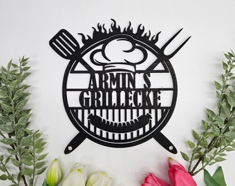 Personalisiertes Grill Schild Grillecke BBQ Outdoorküche Dekoration Grillen