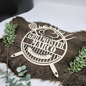 Personalisiertes Grill Schild Grillmeister BBQ Outdoorküche Dekoration Grillen Bild 9