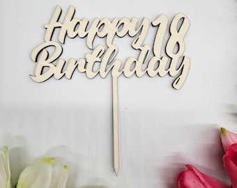 Cake Topper, 18.Geburtstag , Kuchendeko, Topper Kuchen, Tortenstecker, Kuchen Deko