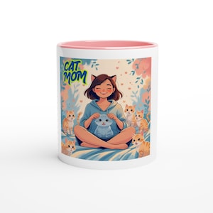 White 11oz Ceramic Mug with Color Inside