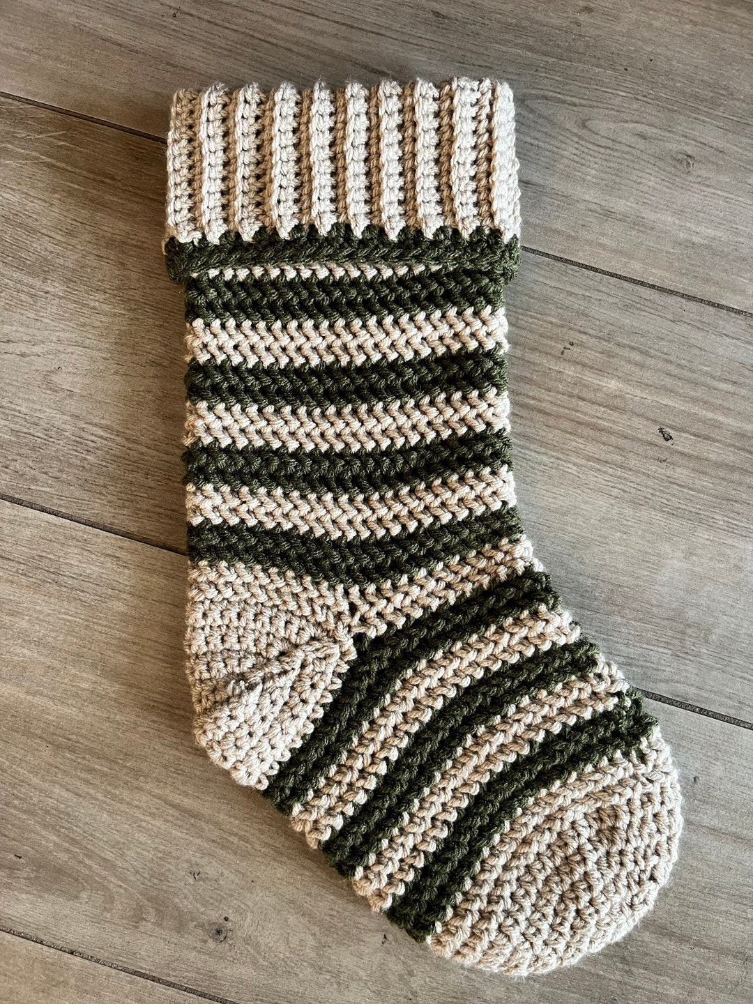 PATTERN Striped Stocking - Etsy