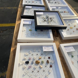 Crystal Grid, Crystal Art, Framed Crystal Art, Framed Crystal Grid, Energy  Infused Art,altar Art, Healing Crystals, Altar, Wall Art 