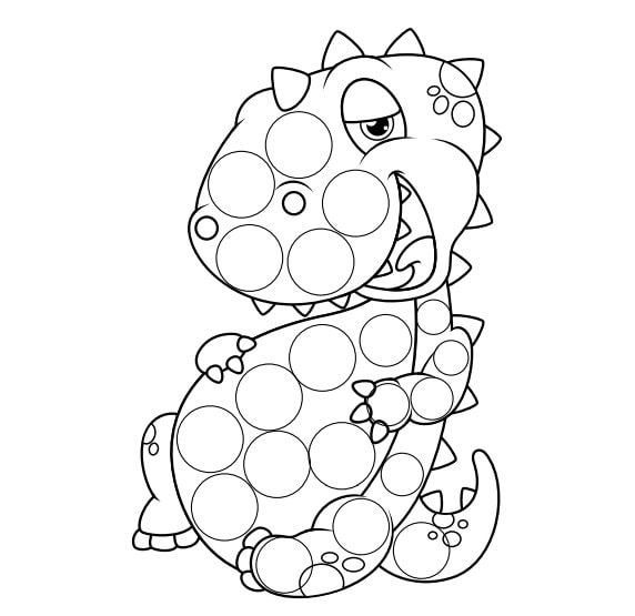 20 Dinosaur Dot Painting Coloring Pages - Etsy