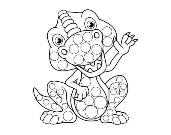 Drawings To Paint & Colour Dinosaur - Print Design 042