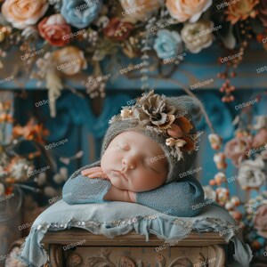 Newborn Digital Backdrop Photography, Newborn Baby Composite, Photo Background, Photoshop overlays, Digital background, boho backdrop