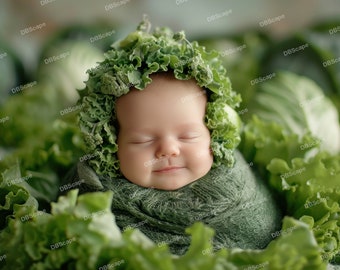 Digital Backdrop Newborn Vegetable Basket Face insert. Newborn Prop Vegetable. Newborn Photography, Digital background, Photoshop Overlays