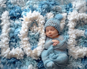 Newborn Composite Photo Prop Love Message Digital Backdrop Overhead View, Digital Backdrop, Newborn Prop, Newborn Photography,