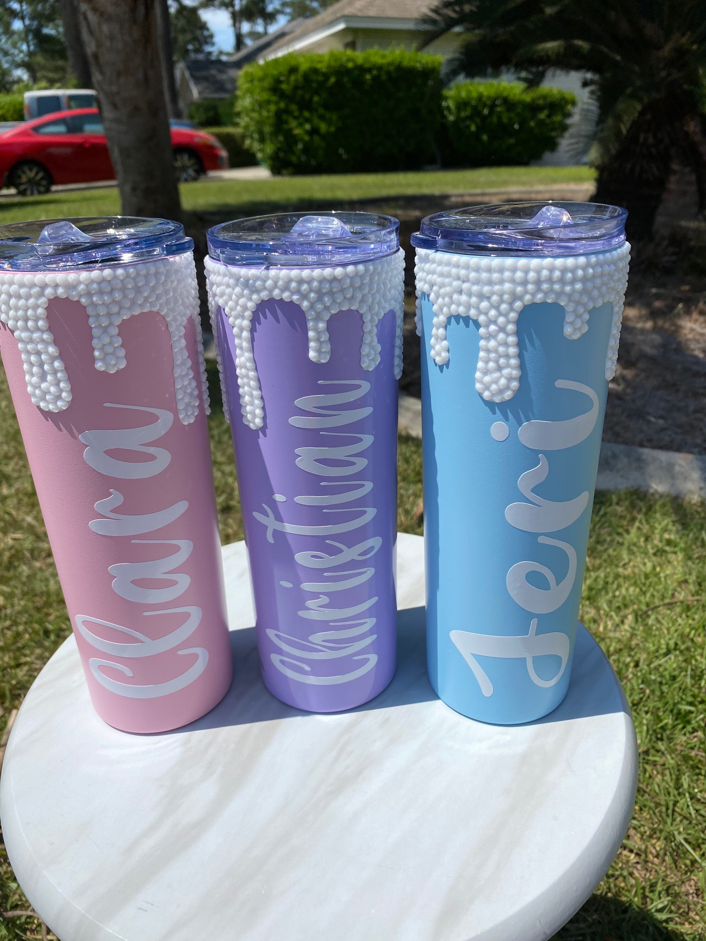 Name tumbler with blinged drip Etsy