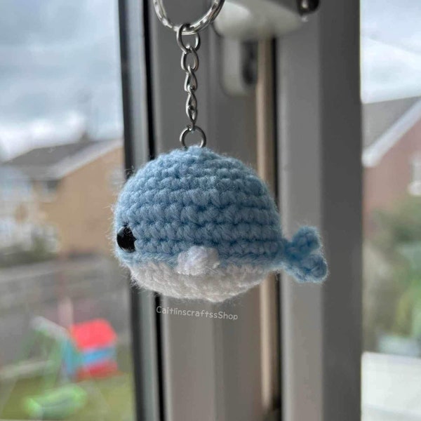 Hand-Crocheted Whale Keyring | Crochet | Whale | Amigurumi | Accessory | Bag Charm | Handmade | Gift