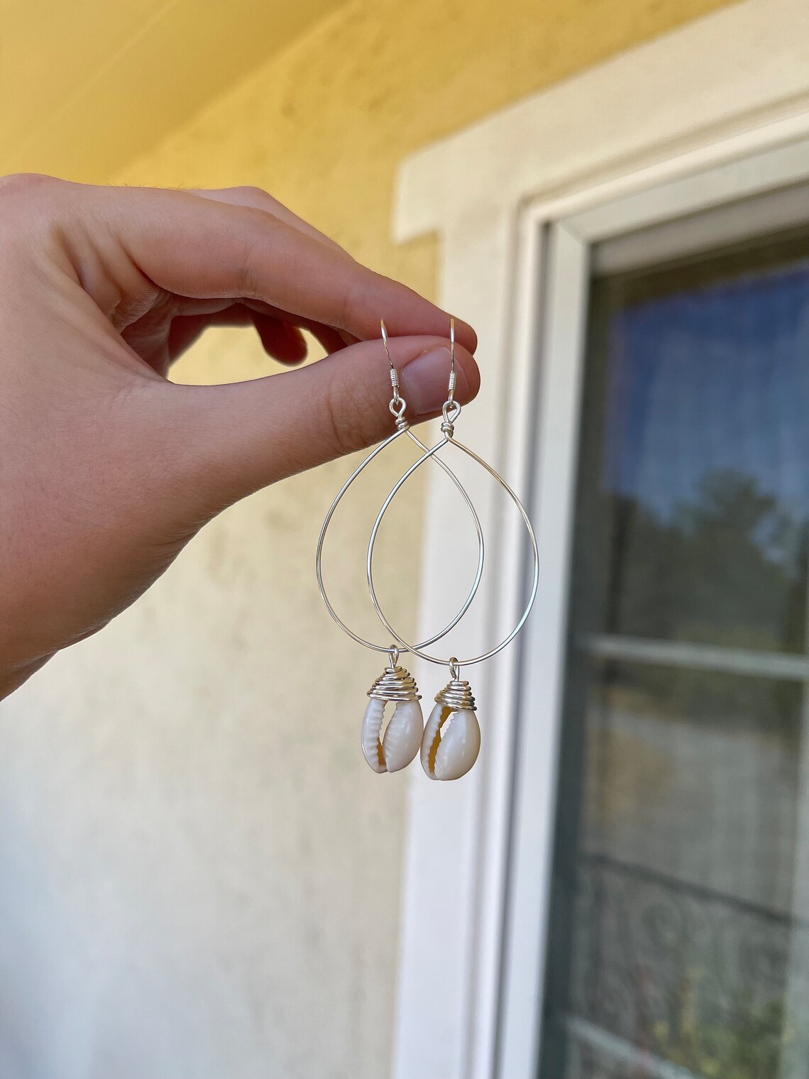 24k Gold Plated and Sterling Silver Ear Wire Cowrie Shell Earrings ...