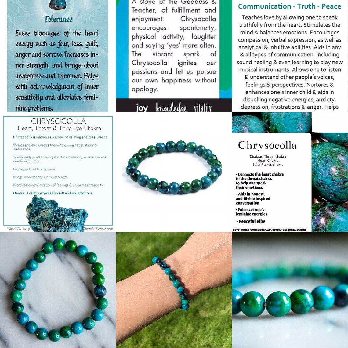 Chrysocolla Bracelet 8Mmbeads Sz 6.5 7 Lucky4ufortuna Etsy