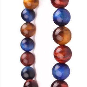 Tiger Eye blue red gold Protection Good Luck Prosperity Will Power Bracelet 8mm S7