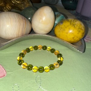 Citrine Peridot Happiness Prosperity Protection Enjoyment Of Life Success bracelet