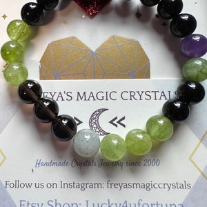 Powerful Protective gemstones bracelet sz 7  against psychic attack spell and chant