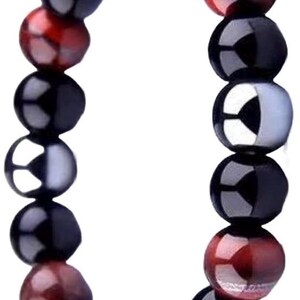 Triple Protection Red Tiger Eye - Back Obsidian - Hematite Bracelet Sz 7