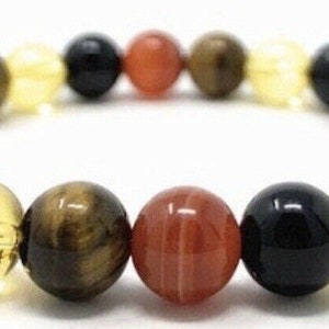 Luck Citrine Black Onyx Carnelian Tiger Eye  sz 7