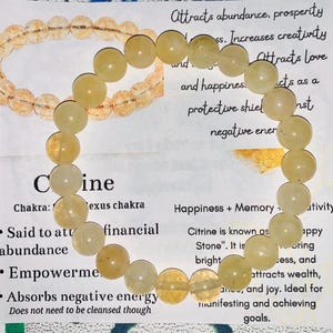 Citrine Bracelet Sz 7 Happiness Prosperity Protection Enjoylife Success