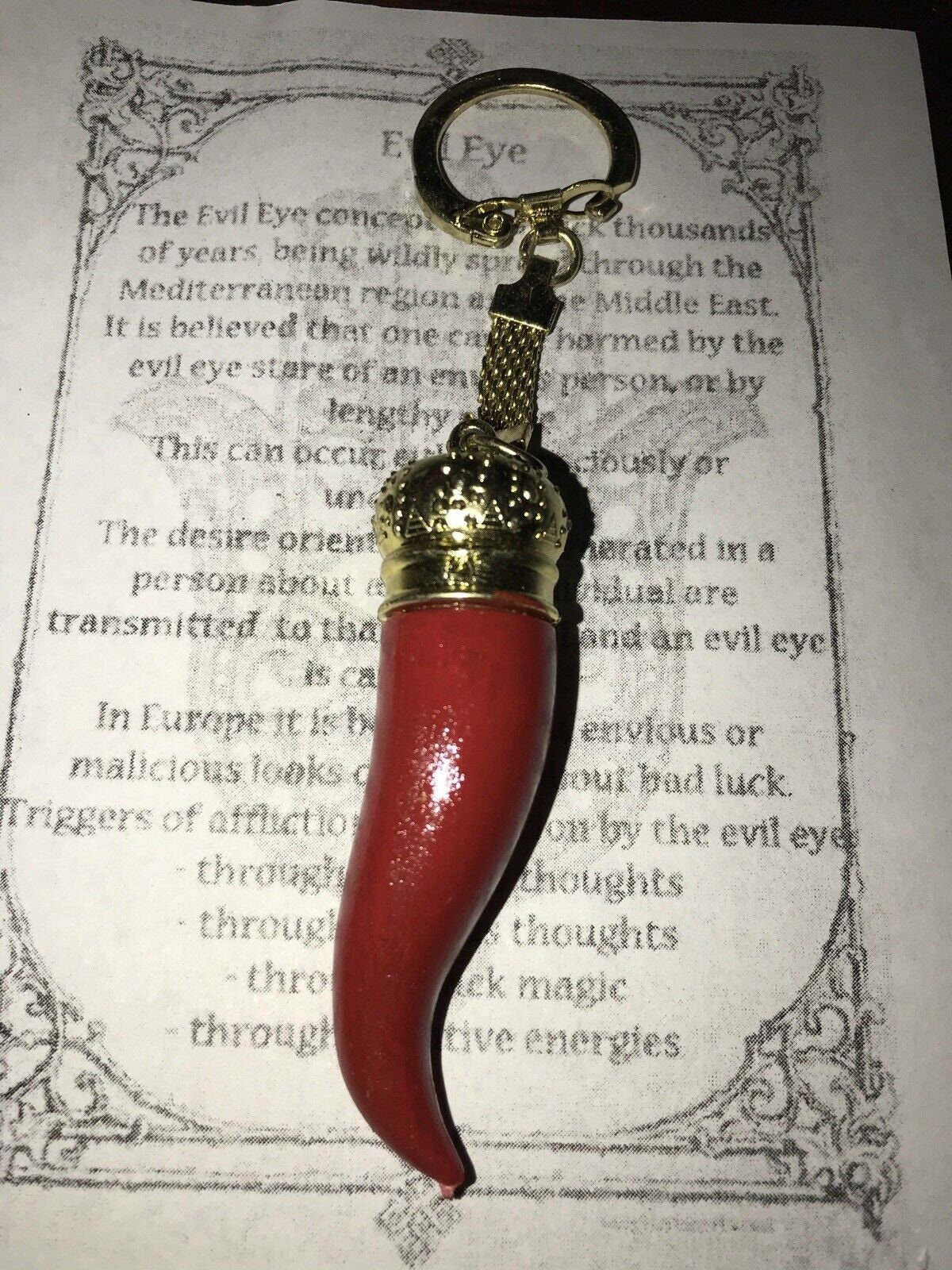 Italian Red Horn Cornicello Keychain Amulet Italy Evil Eye | Etsy