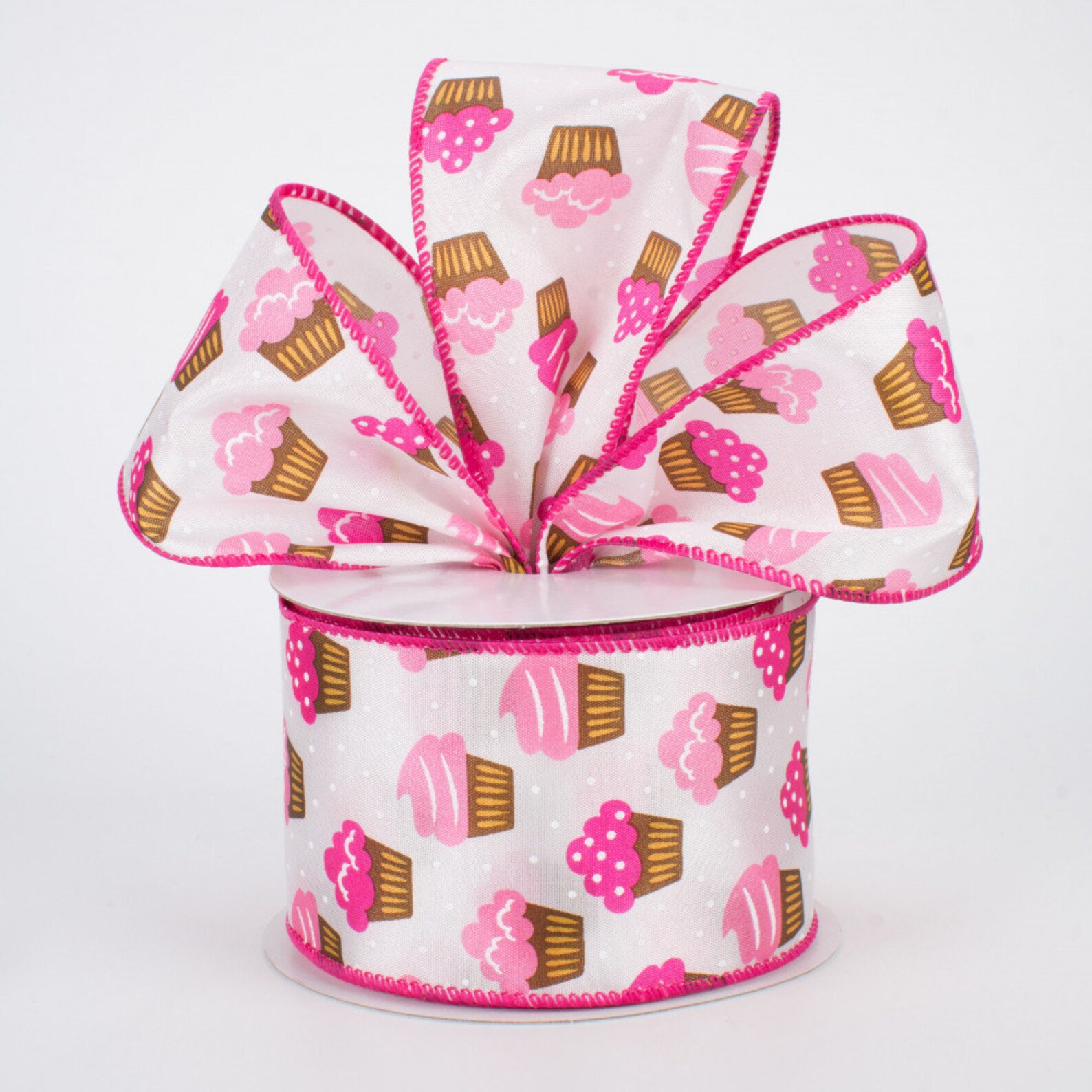 Cupcake Ribbon 2.5 Wide Satin Wired Edged Muffin Ribbon Etsy