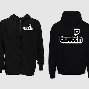Twitch-hoodie Twitch-hoodie met rits Twitch Streamer-hoodie Gratis expresverzending