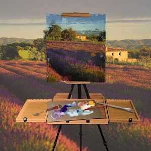 Artists Paint Box ,Pochade Box ,Plein Air Paint Set. Rotating Easel, Indoor/Outdoor Painting set, Easel and Paint Palette Extra Large, Gift