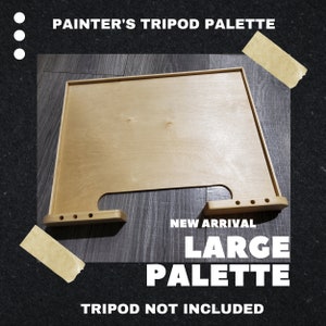 Paint Palette For Tripod, Plein Air Painter's Tray for Indoor or Outdoor Painting. Oil Painters Palette, Gift for Artist, Large Palette,