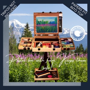 Artists' Pastel Box Pochade Box For Plein Air or Studio. Outdoor Pastel Painter's Travel Set. Pastel Holder with Canvas/Easel Holder, gift