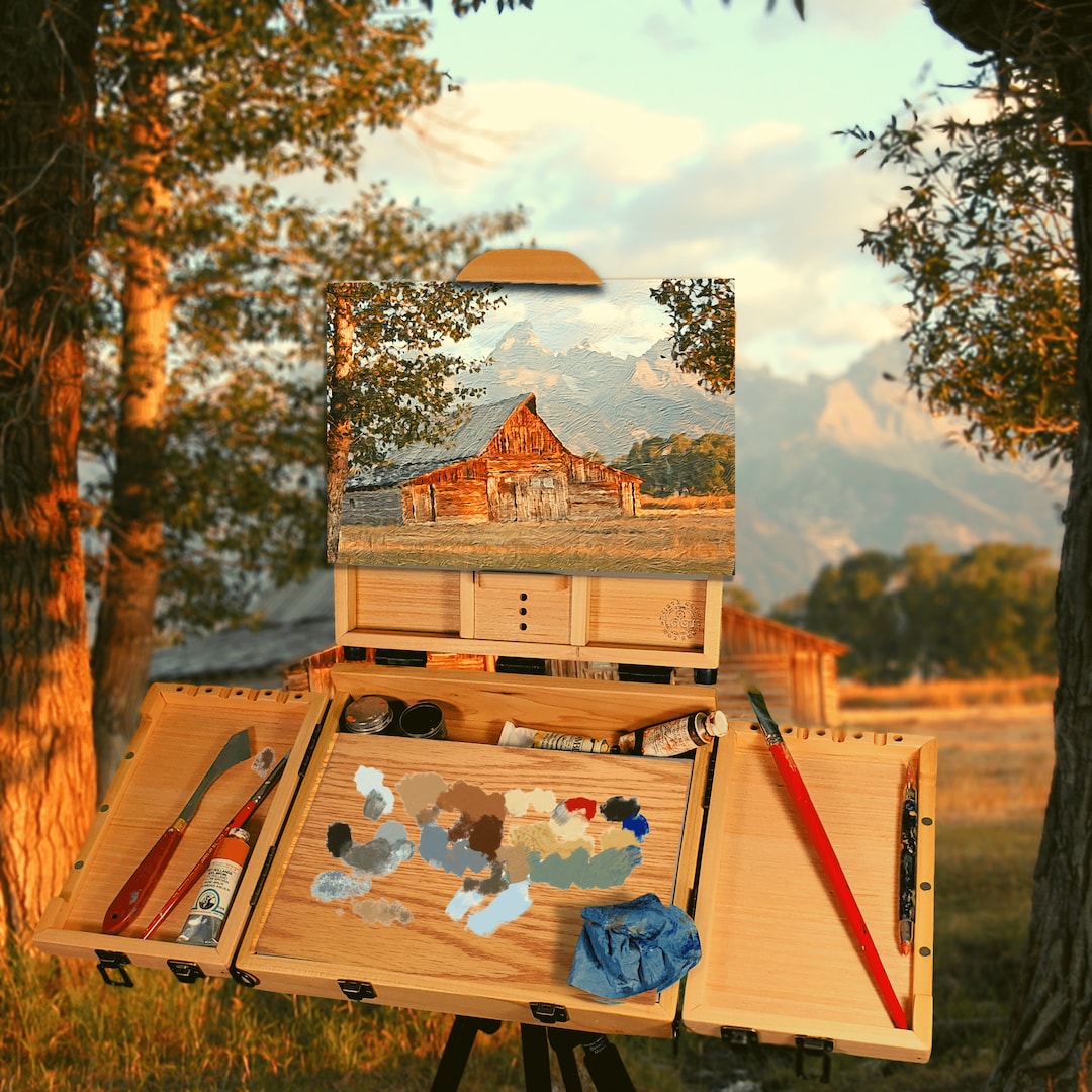 Pochade Box for Plein Air Painting. Oil Painting Box, Outdoor Painting