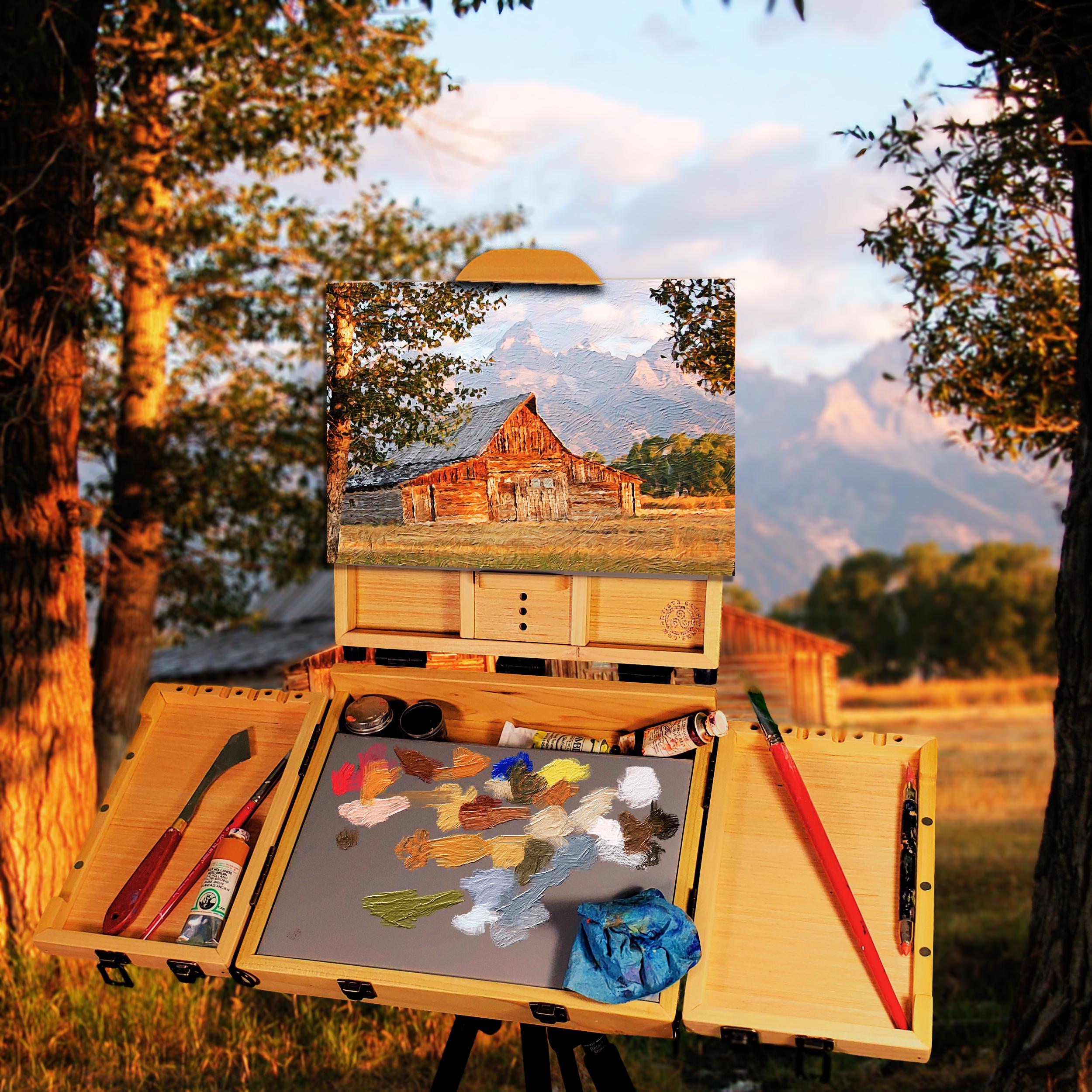 Solid Wood Pochade Box: Plein Air Oil & Gouache Painting Kit - Etsy