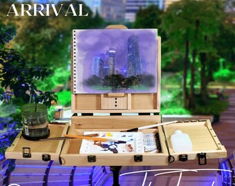 Pochade box,oil painting easel, paint travel kit, plein air painting, watercolor box, canvas holder,travel paintbox, painter&#39;s box, art gift