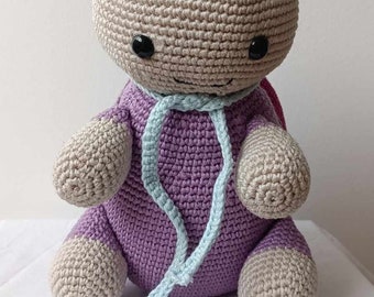 Cute Crochet Turtle Toy - Purple/Multi