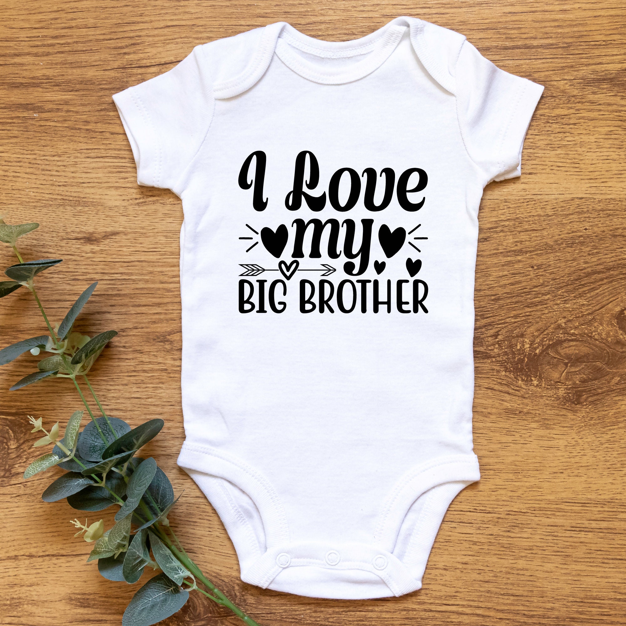 I Love My Big Bro Personalised Baby Grow Vest Custom Funny Gift Cute Brother 