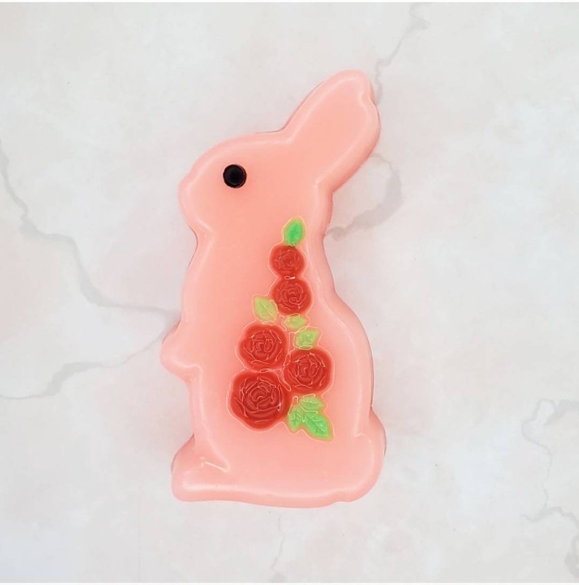 Soaping Rabbit Bunny Soap. Rabbit Soap. Decorative Bunny With Roses Shaped Soap ...