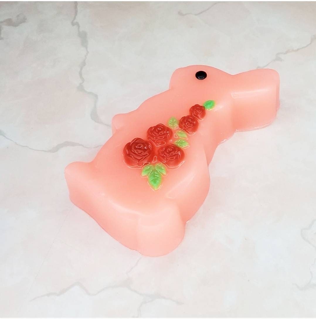 Soaping Rabbit Bunny Soap. Rabbit Soap. Decorative Bunny With Roses Shaped Soap ...