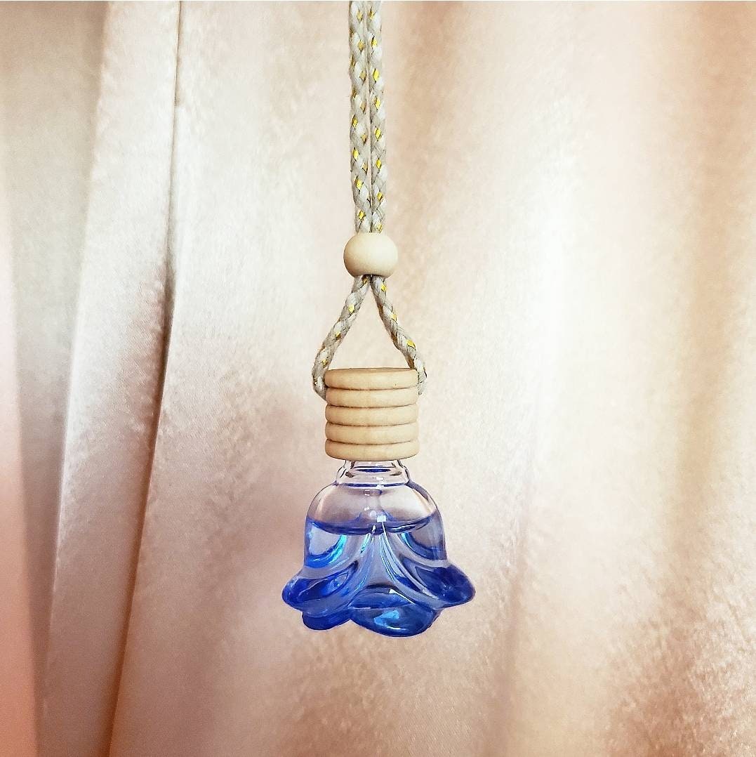 Scent Diffuser. Elegant Blue Rose Glass Bottle Scent Car | Etsy